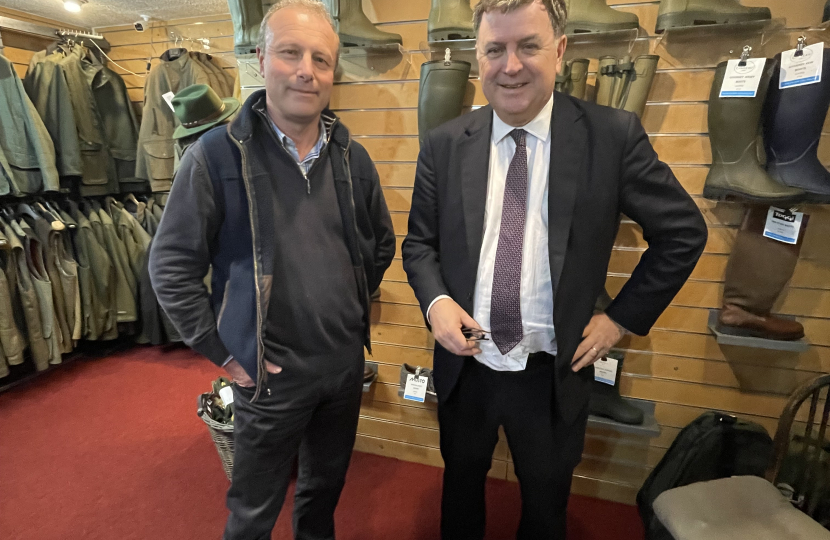 Owner Alan Ladd with Mel Stride, MP for Central Devon and Secretary of State for Work and Pensions. 