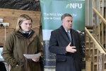 Mel Stride MP speaking to local farmers