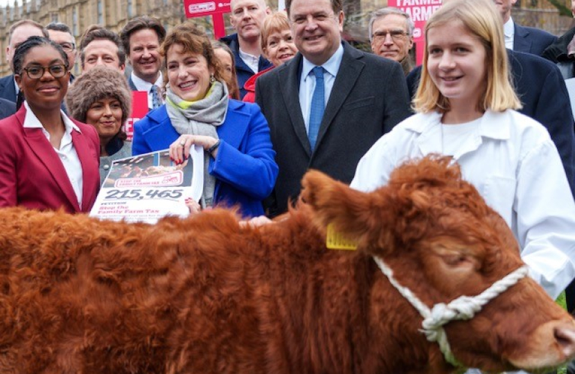 Mel Stride at the recent Family Farm Tax demonstration