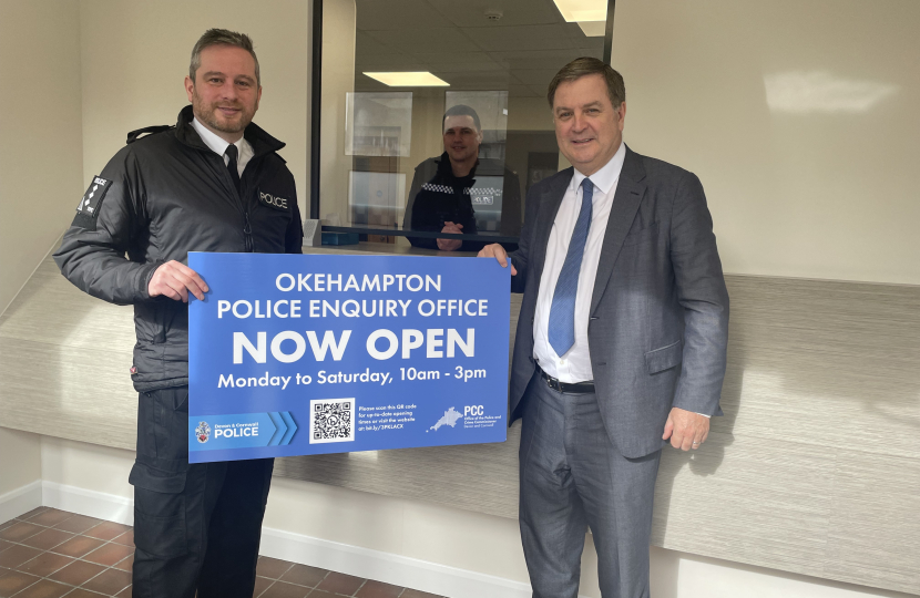 Mel Stride visit to Okehampton police front desk