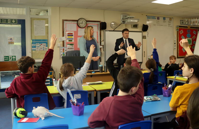 Kenn Primary School pupils quiz cabinet minister | Mel Stride