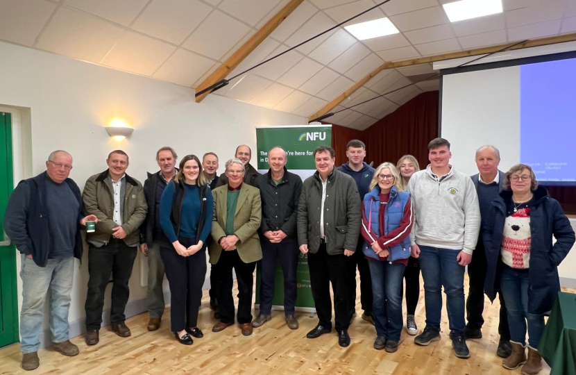 Mel Stride with local farmers and NFU representatives