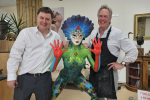 Mel Stride (MP for Central Devon) and Andrew Sinclair (owner and tutor) at The Sculpture School. 