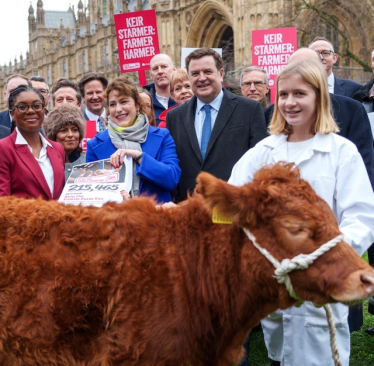 Mel Stride at the recent Family Farm Tax demonstration