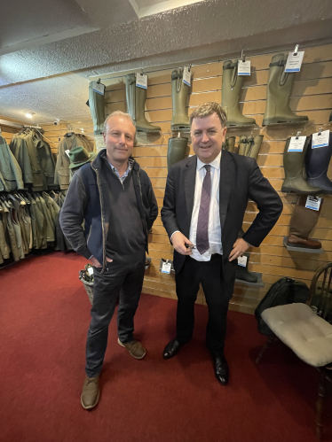 Owner Alan Ladd with Mel Stride, MP for Central Devon and Secretary of State for Work and Pensions. 