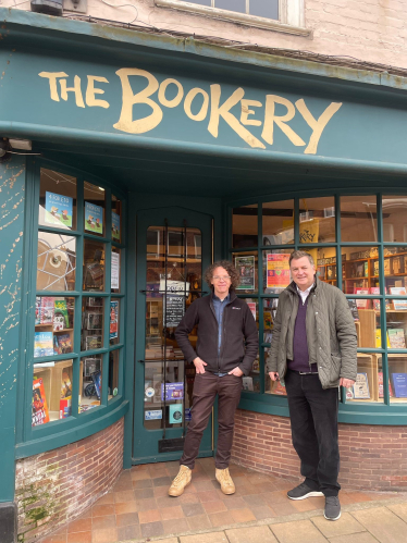 Mel Stride MP and Carl East (Bookshop Manager)